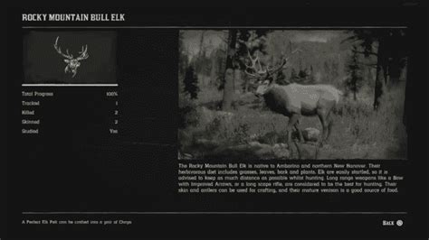 Red Dead Redemption 2 Elk Locations And Crafting Guide - Game Specifications