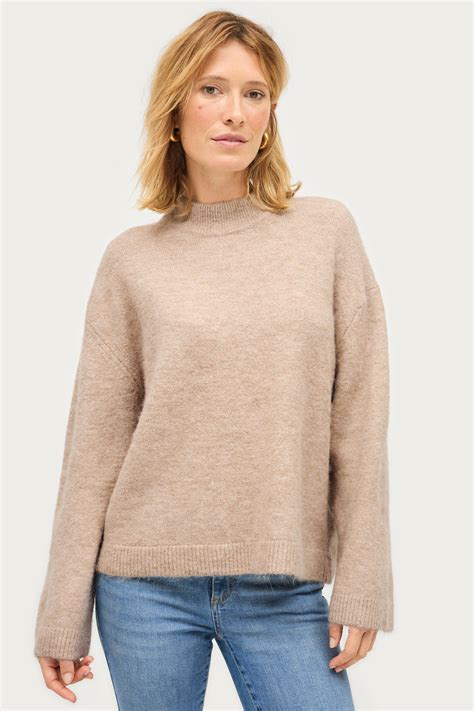 Gina Tricot Tr Ja Crew Neck Knitted Sweater Natur Stickade Tr Jor