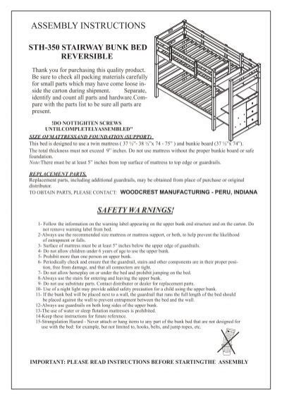 Assembly Instructions Bunk Beds