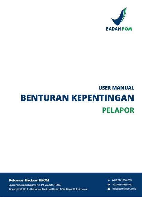 Pdf User Manual Benturan Kepentinganrb Pom Go Id Modul Faq Benturan