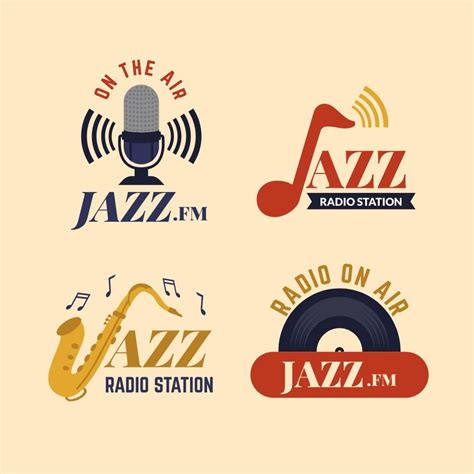 Customize for free this Flat Vintage Jazz Radio Station Logo template