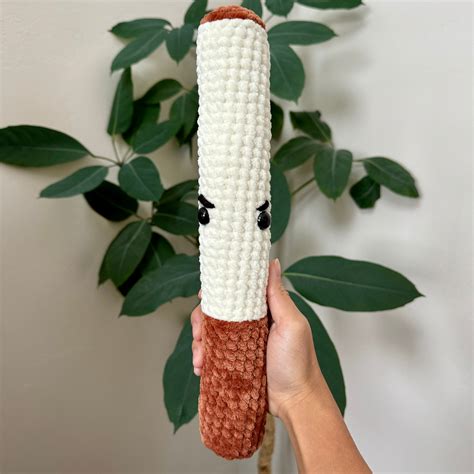 Lil Big Cig Crochet Cigarette Plushie Soft Amigurumi Angry Cigarette Plush Etsy