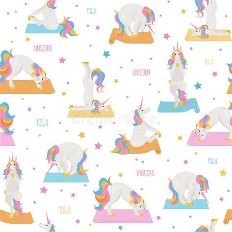 Poses Et Exercices Blancs De Yoga De Licorne Configuration Sans Joint