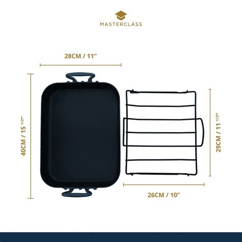 Masterclass Non Stick Roasting Pan With Handles 36cm X 27cm Cookserveenjoy