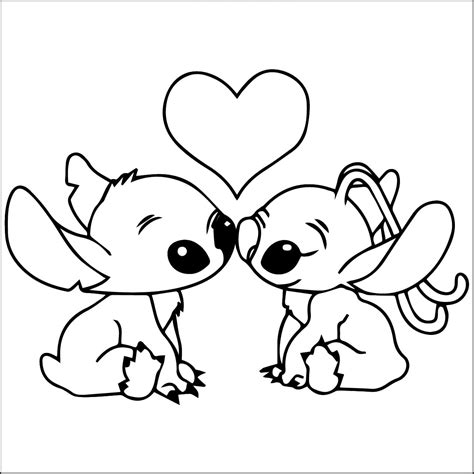 Desenhos De Stitch E Angel Fofos Para Colorir E Imprimir