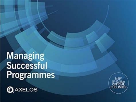 Managing Successful Programmes Msp 5th Edition Teaching Resources