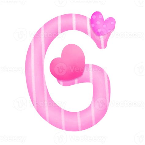 Set Of Illustrations Alphabet A Z And Numbers 0 9 Pink Valentines Day