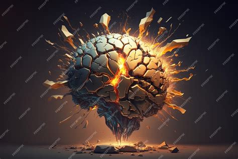 Premium Photo | Concept art of a human brain exploding with knowledge ...