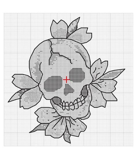 Blooming Skull Extract From Love Kills Slowly Cross Stitch By Ed