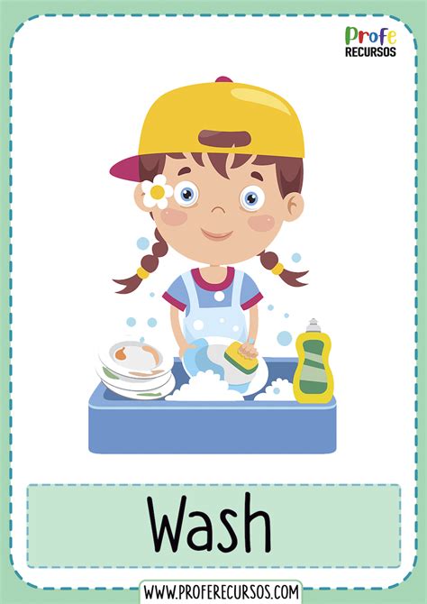 Action Verbs Flashcards For Kids Present Tense Esl