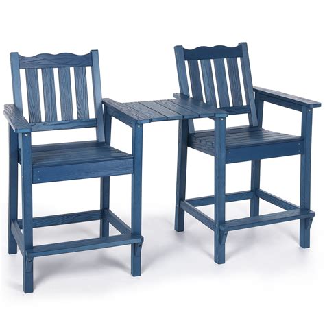 Stoog Tall Adirondack Chairs Set Of 2 Outdoor Balcony Barstools With