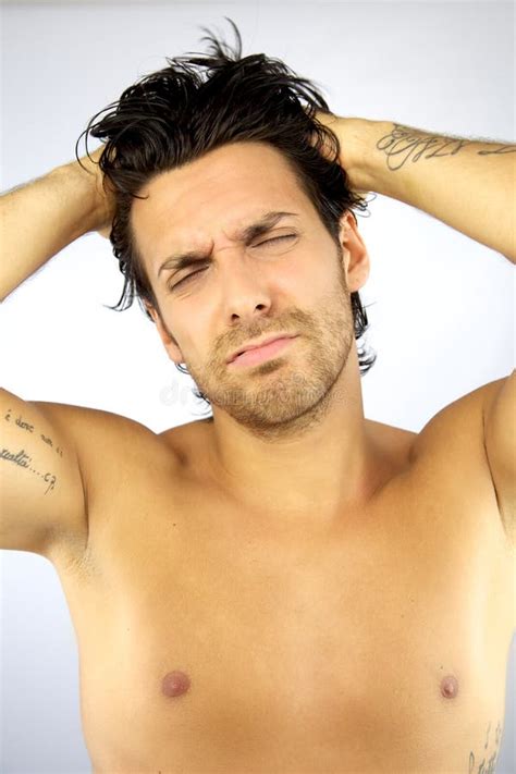 Handsome Naked Man Smiling Stock Image Image Of Attractive 26195429