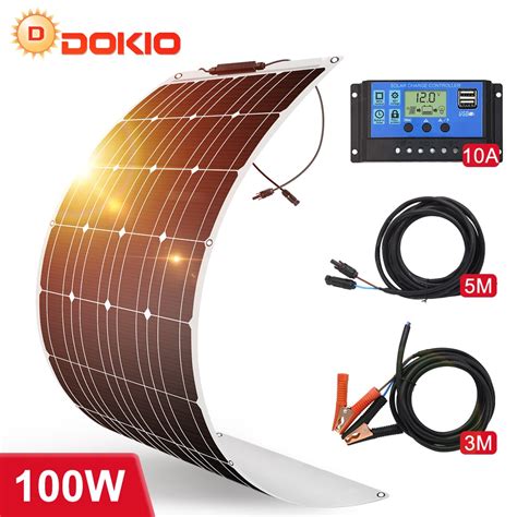 Dokio 18V 100W 200W 400W Esnek G NE PANELI Kiti RV I In 12V Pil Arj