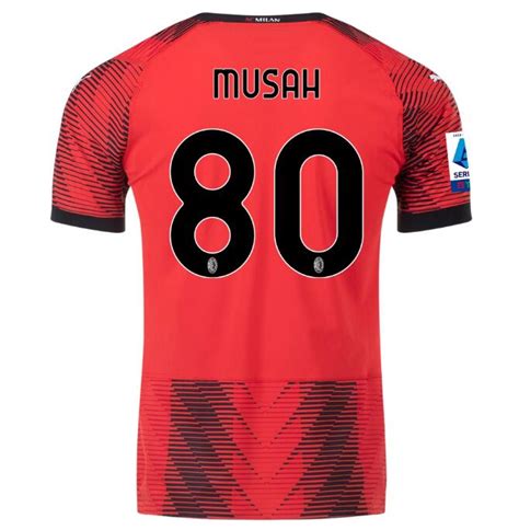 Yunus Musah Ac Milan Home Soccer Jersey Player Version