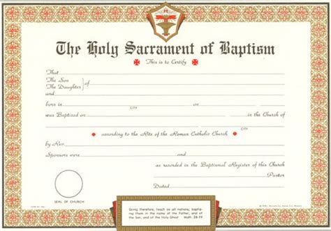 Sample Baptism Certificate