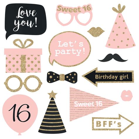 Sweet 16 Photo Booth Props FULLY ASSEMBLED 16th Birthday - Etsy