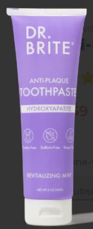 Dr Brite Anti Plaque Toothpaste Hydroxyapatite Revitalizing Mint 1source