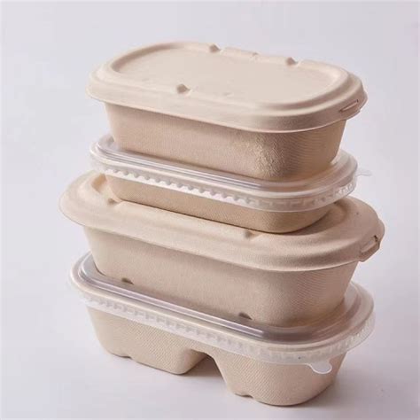 Compostable Ml Sugar Cane Bagasse Food Container Paper Box