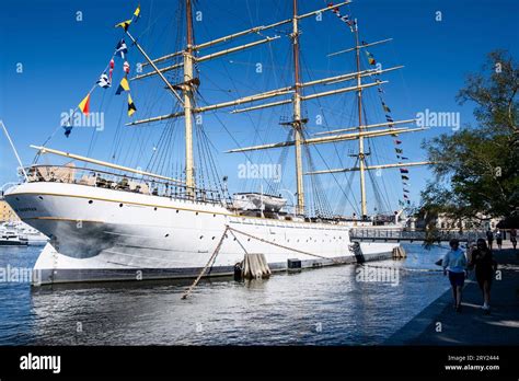 The Af Chapman Steel Hull Tall Ship Youth Hostel Moored On Skeppsholmen