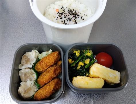 男子高校生弁当＆旦那さん弁当♡コロッケ・焼売 ぴーすふるな毎日を送りましょう