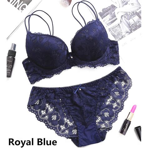Sexy Women Lace Push Up Bra Panties Set Girls Deep V Underwear Lingerie