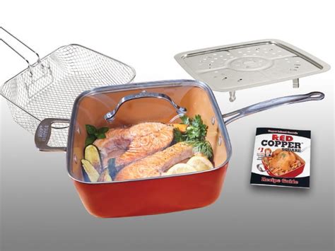 Red Copper Square Pan