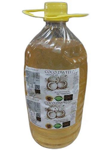 Mono Saturated Expeller Press Coco Dweeep 5 Litre Multipurpose Coconut