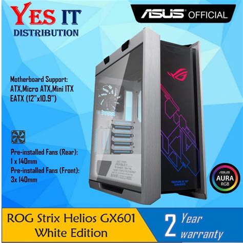 Asus Rog Strix Helios White Edition Rgb Atx Eatx Mid Tower Gaming Case