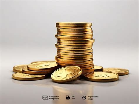 Premium PSD Psd Stack Of Gold Coin On Transparent Background