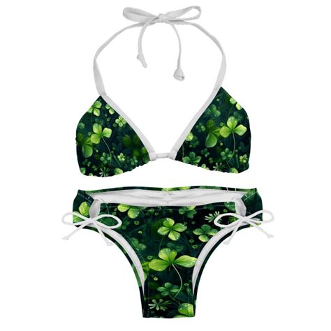 Saint Patrick S Day Detachable Sponge Adjustable Strap Bikini Set Two