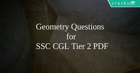 Geometry Questions For Ssc Cgl Tier Pdf Cracku