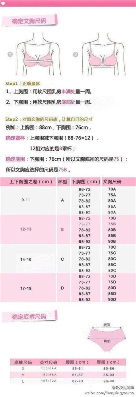 【文胸内衣尺码对照表真人图解】胸罩罩杯尺寸说明表真人版第二人生