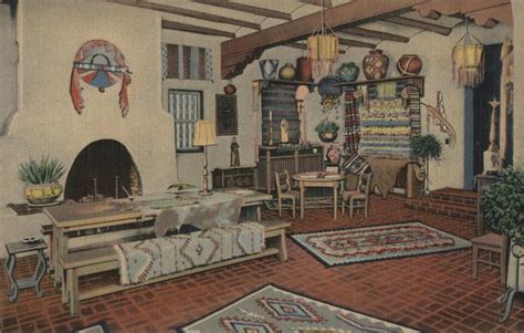 A Corner Of The Indian Room La Fonda Hotel Santa Fe NM Postcard