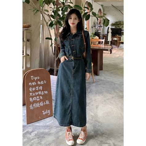 Real Shot Real Price~early Autumn Denim Dress Female Summer Niche Design High End Hong Kong