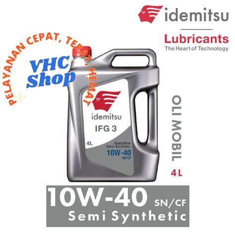 Jual OLI MESIN MOBIL IDEMITSU 10w 40 SN CF 10w 40 Semi Sintetik Kemasan