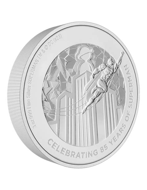 SUPERMAN 85th Anniversary DC Comics 3 Oz Silver Coin 10 Niue 2023