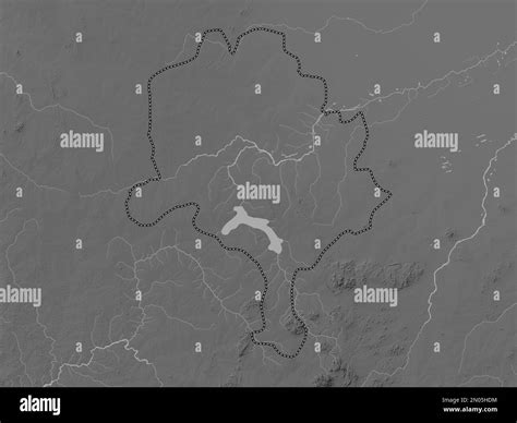 Kano State Of Nigeria Grayscale Elevation Map With Lakes And Rivers