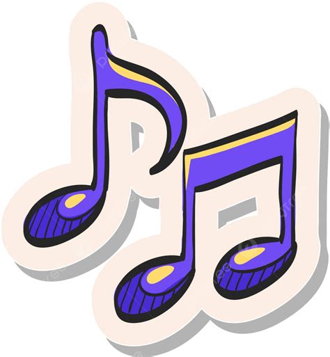 Hand Drawn Sticker Style Icon Music Notes Sound Quarter Treble Vector