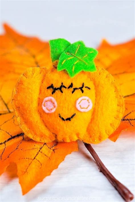 Felt Pumpkin Hair Clip With Video Sugar Spice And Glitter