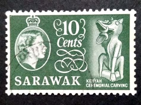 3192 1955 Sarawak Queen Elizabeth II 10c 1v Used Malaya Malaysia