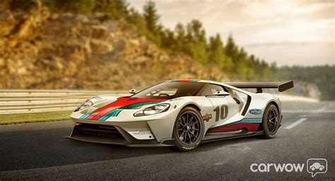 Ford Gt Rendered In Martini Gulf Livery Carscoops