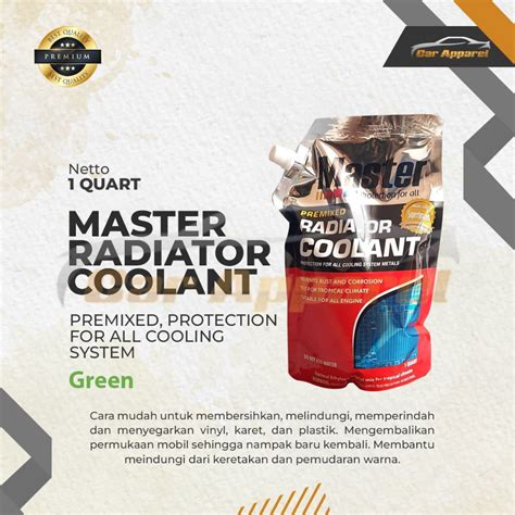 Jual Cairan Radiator Coolant MASTER Hijau Premixed 1L Mobil Shopee