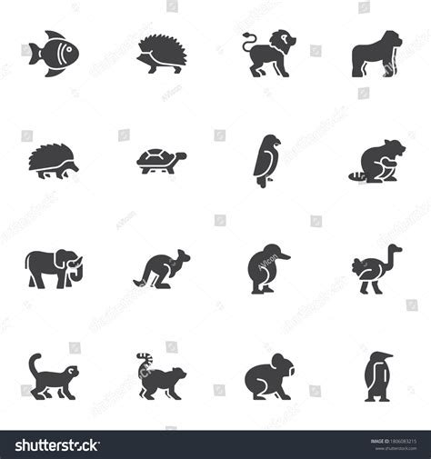 Animals Side View Vector Icons Set Stock Vector (Royalty Free ...