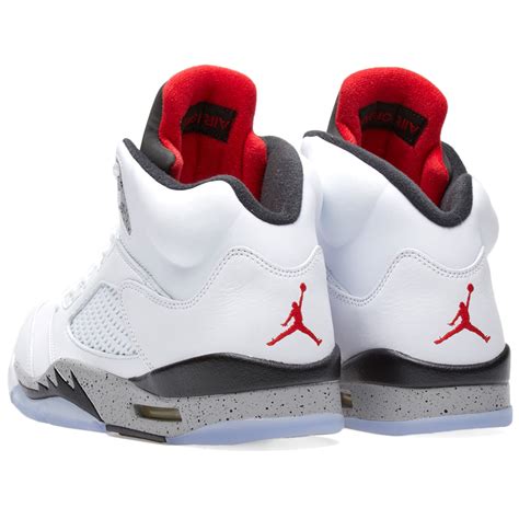 Air Jordan 5 Retro White University Red And Black End Us