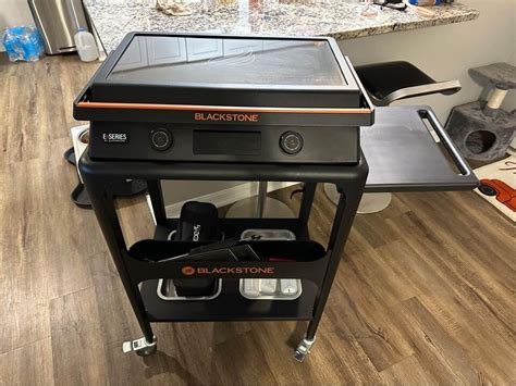 22 Electric Tabletop Griddle W Prep Cart Blackstone E Series BBQ