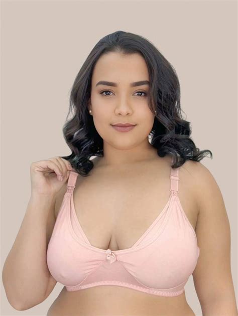 KIT Plus Size Nursing Bras With Easy Open Straps Reinforced Microfiber Pregnant Women NUDE