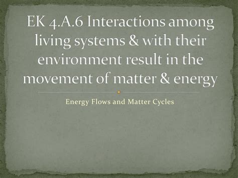 Ppt Energy Flows And Matter Cycles Powerpoint Presentation Free