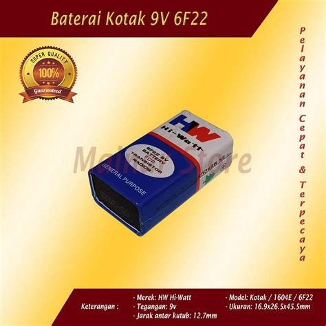 Jual Baterai Kotak V Hw Batere Hi Watt E F Batre Battery