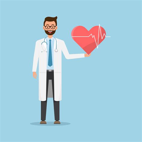 Doctor Holding Red Heart With Ekg Lines 1196876 Vector Art At Vecteezy