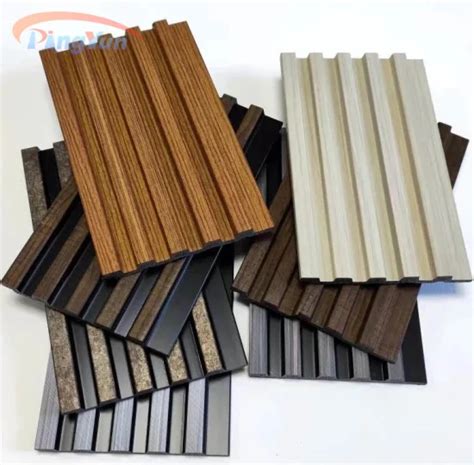 Wooden Grain Pvc Wpc Interior Fluted Wall Panels Designs For